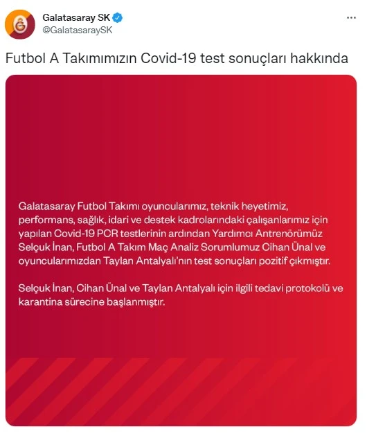 Son dakika! Galatasaray'a kötü haber: 3 kişinin koronavirüs testi pozitif